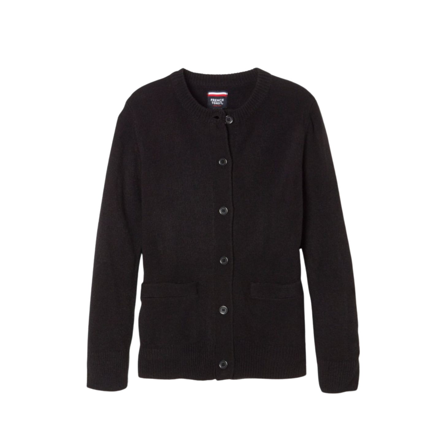Girls Long Sleeve Anti-Pill Crewneck Cardigan